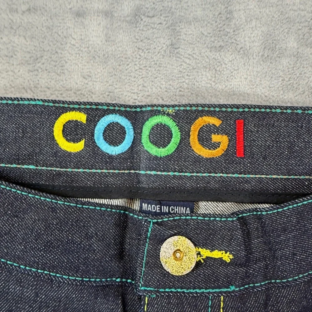 Vintage COOGI Embroidered Straight Jeans Men's 36x34 Dark Blue Denim Pants NEW